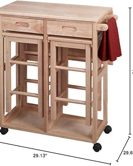 Winsome Wood Suzanne Kitchen, Square, Natural, Beech - LeafyLoom