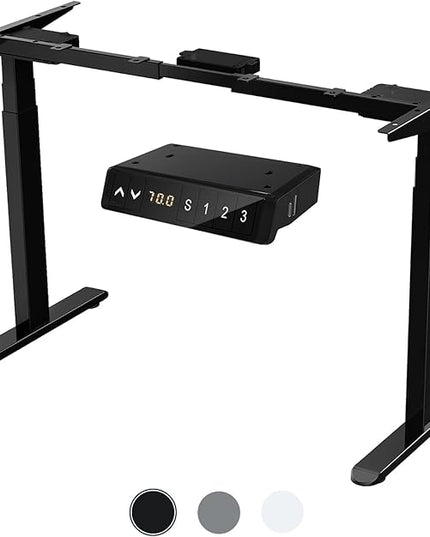 AIMEZ0 Dual Motor Sit Stand Desk Adjustable Electric Standing Desk Frame with LCD Touch Screen Adjustable Height 27.4-45.6 inches for Home & Office Table Black - LeafyLoom