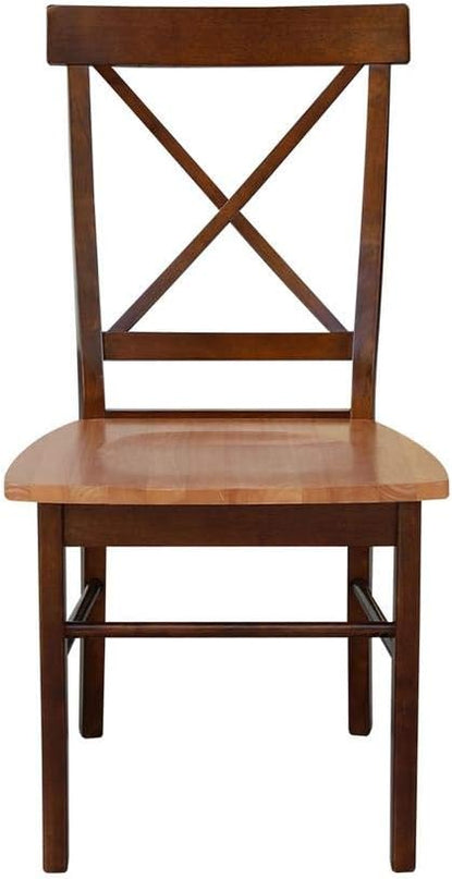 International Concepts Set of Two X-Back Dining Chair, Pecan - LeafyLoom