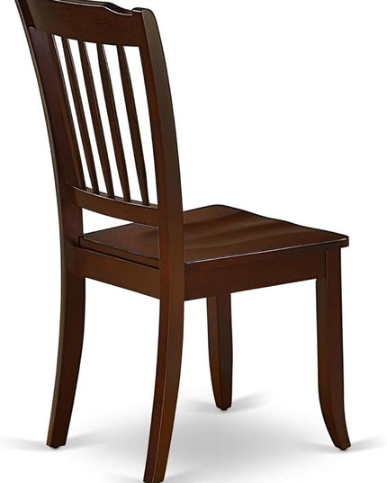 East West Furniture DAC-MAH-W Danbury Dining Room Chairs - Slat Back Solid Wood Seat Chairs, Set of 2, Mahogany - LeafyLoom