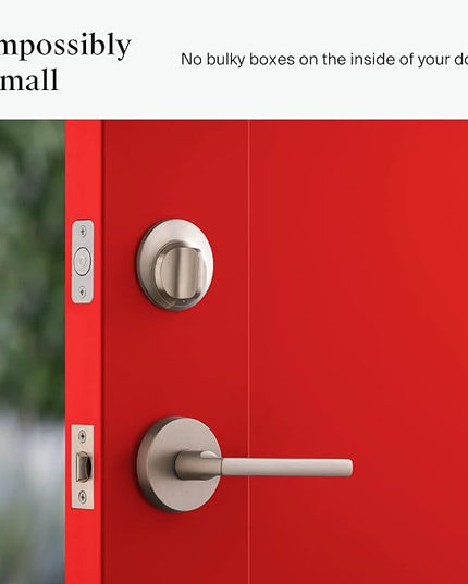 Level Lock Smart Lock - World's Smallest Smart Lock - Level App for iOS & Android - Works with Apple Home (Satin Nickel) Level