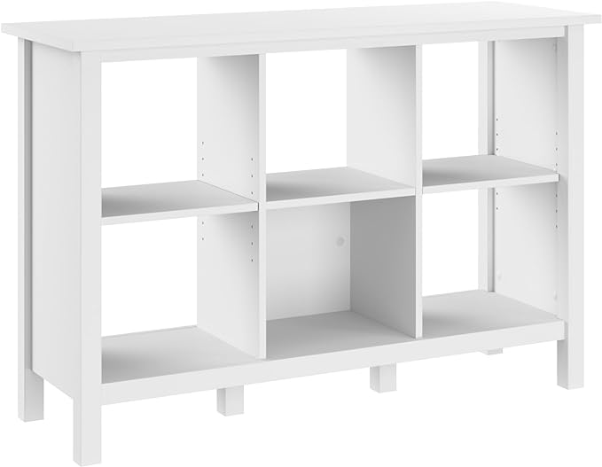 Bush Furniture Broadview 6 Cube Organizer in Pure White - LeafyLoom