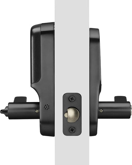 Yale Assure Lever Entry Door Handle with Keypad, Black Suede Smart Door Lock with Handle, Back-Up Key, and Z-Wave, ‎YRL226-ZW2-BSP Yale