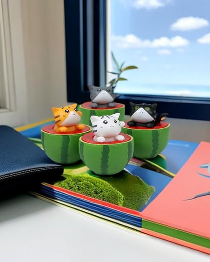 Cute and Compact Office Desk Decorations Cat in Eggshell Desk Ornament Shelf Decor Home Decor Bookshelf Decorative Objects Tabletop Decor - LeafyLoom