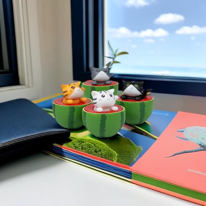 Cute and Compact Office Desk Decorations Cat in Eggshell Desk Ornament Shelf Decor Home Decor Bookshelf Decorative Objects Tabletop Decor - LeafyLoom