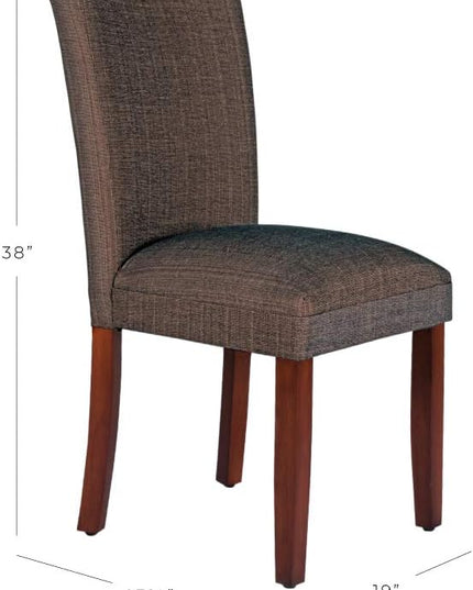 HomePop Parsons Classic Dining Chair, Single Pack,Textile, Crosshatch Brown - LeafyLoom