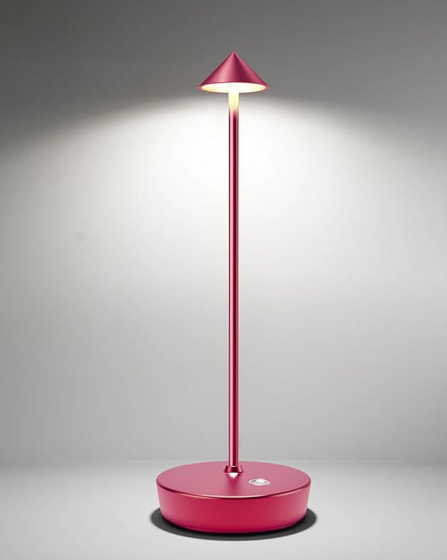 Cordless Table Lamps Rechargeable, 6000mAh Battery Operated LED Desk Lamp Outdoor Waterproof Portable Touch Dimmable Table Light for Patio Restaurant Dining Home Red - LeafyLoom