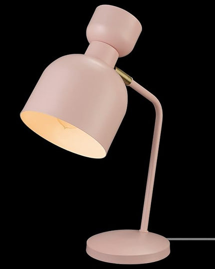 Globe Electric 52297 Harper 16" Desk Lamp, Matte Pink, Matte Brass Pivot Joint, in-Line On Off Switch - LeafyLoom