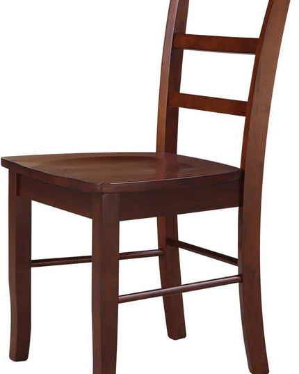 International Concepts Madrid Ladder Back Chair, Espresso - LeafyLoom