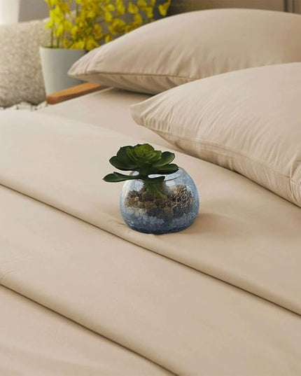 SONORO KATE Bed Sheet Set Super Soft Microfiber 1800 Thread Count Luxury Egyptian Sheets 16-Inch Deep Pocket，Wrinkle-4 Piece (Taupe, Queen) - LeafyLoom