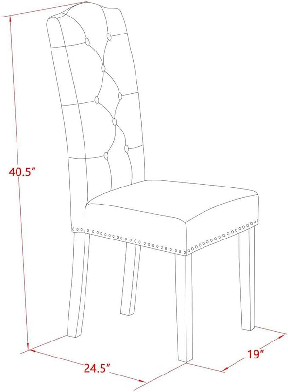 East West Furniture Antique 3 Piece Set Contains a Round Kitchen Table with Pedestal and 2 Blue Linen Fabric Parsons Dining Chairs, 36x36 Inch, Black & Cherry - LeafyLoom