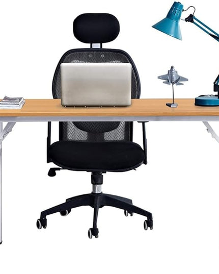 SogesGame Computer Desk, 47 Inch Modern Simple Style Folding Tables, Home Office Writing Desk, Folding Table, No Install Needed, Teak White - LeafyLoom