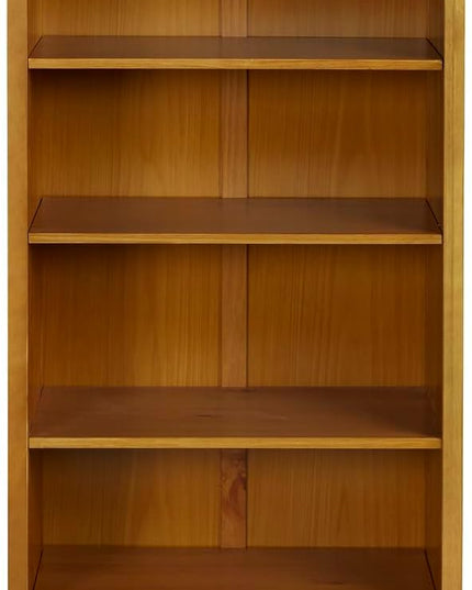 Camaflexi Shaker Style 6 Shelf Bookcase / Solid Wood / 72 inch Tall / Adjustable Shelving / Closed Back / Display Bookshelf for Living Room, Bedroom, Home and Office, Cherry - LeafyLoom