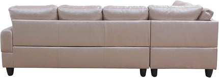 L Shaped Sofa with Ottoman Modern Sectional Living Room, Bedroom, Office, L Couch Persistent Pink - LeafyLoom