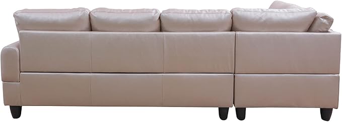 L Shaped Sofa with Ottoman Modern Sectional Living Room, Bedroom, Office, L Couch Persistent Pink - LeafyLoom