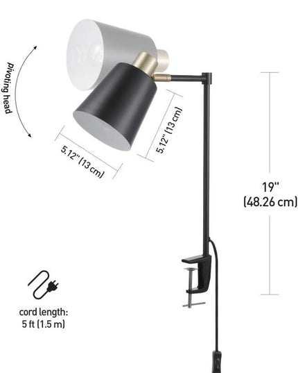 Globe Electric 52900 Lex Desk Lamp, Black with Gold - LeafyLoom