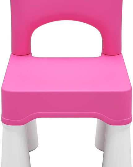 burgkidz Plastic Kids Chair, Durable and Lightweight, 9.3" Height Seat, Indoor or Outdoor Use for Toddlers Boys Girls Aged 3+ (Pink) - LeafyLoom