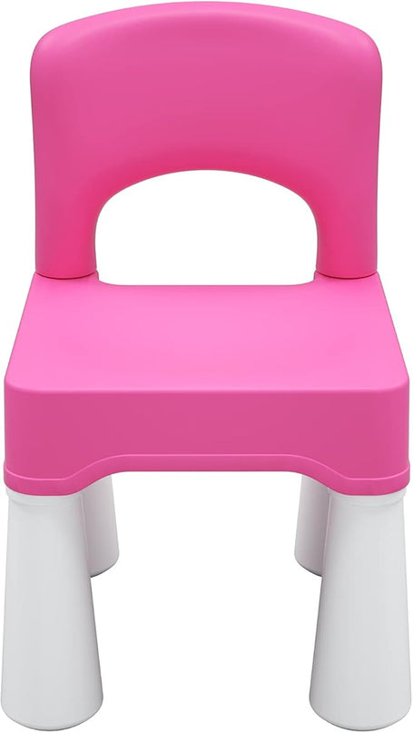 burgkidz Plastic Kids Chair, Durable and Lightweight, 9.3" Height Seat, Indoor or Outdoor Use for Toddlers Boys Girls Aged 3+ (Pink) - LeafyLoom