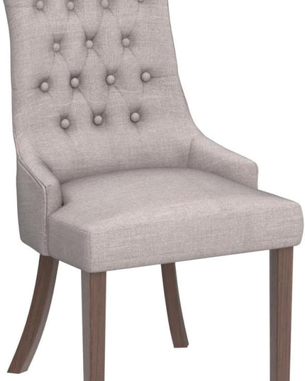 COLAMY Wingback Upholstered Dining Chairs Set of 4, Fabric Side Dining Room Chairs with Tufted Button, Living Room Chairs for Home Kitchen- Light Grey - LeafyLoom