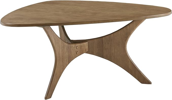 INK+IVY Blaze Triangle Wood Coffee Table Plywood with Wood Veneer Legs, Mid-Century Modern, Easy Assembly, Accent Furniture For Living Room, Minimalist Décor, Light Brown - LeafyLoom