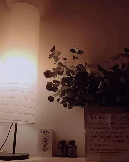 Paper Floor Lamp Shade, Foldable and Minimalist Style Rice Paper Lamps Classic Modern Paper Floor Light Bulb Cage Guard for Living Room Bedroom Décor - LeafyLoom