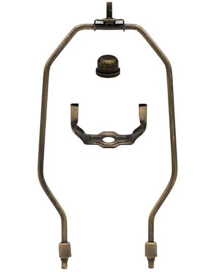 Floor Lamp Making Kit - Repair or Rewire Lamps with All Premium Essential Parts, 10 Inch Harp and Extra Long 12 Foot Cord Included (Antique) - LeafyLoom