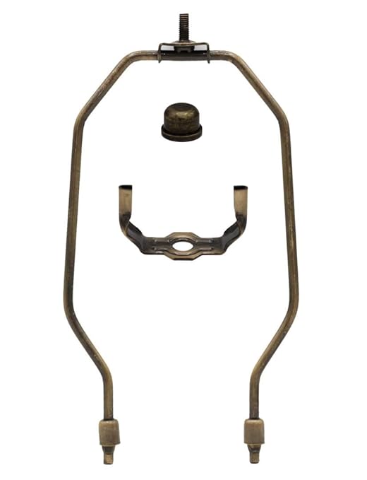Floor Lamp Making Kit - Repair or Rewire Lamps with All Premium Essential Parts, 10 Inch Harp and Extra Long 12 Foot Cord Included (Antique) - LeafyLoom