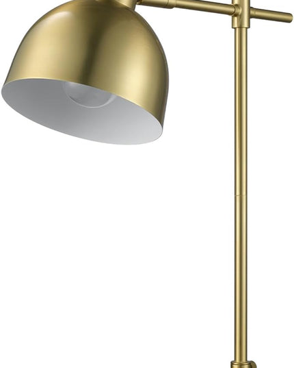 Globe Electric 61000058 18" Desk Lamp, Matte Brass Finish, Matte Black Metal Shade, Pivot Joint, On/Off Rotary Switch on Socket, E26 Base Bulb, Lamp for Living Room, Home Office - LeafyLoom