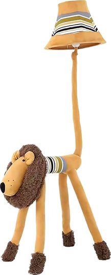 Kids Floor Lamp, Brown Lion Creative Design Modern Floor Lamp for Bedroom, 51 Inch Hand-Stitched Toy Standing Lamp for Living Room, Package Come with an E26 LED Bulb (Brown Lion) - LeafyLoom