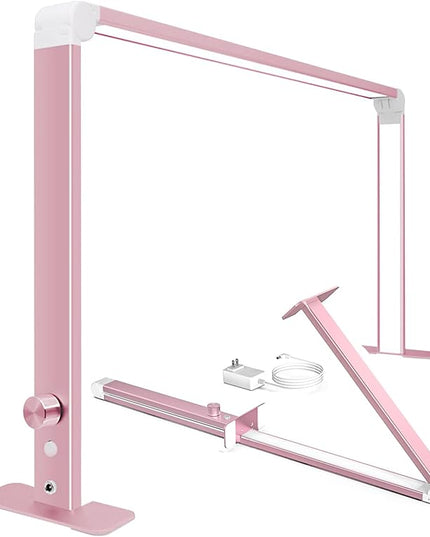 Half Moon Nail Desk Lamp for Professionals Foldable 4000-6500k 36w Adjustable Brightness, Color Temperature Led Light for Nails Desk Lamp (Pink) - LeafyLoom