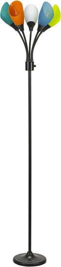 Catalina Lighting 20744-000 Medusa 5-Light Adjustable Floor Lamp, Standing Lamp, Multi-Head Lamp, Living Room Floor Light, LED Bulb NOT Included, 67.75", Multi-Color - LeafyLoom