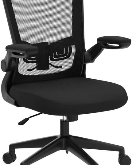 FelixKing Office Chair, Home Desk Chair with Lumbar Support Adjustable Height and Swivel Gaming Computer Chair with Flip up Armrests for Meeting Room (Black) - LeafyLoom