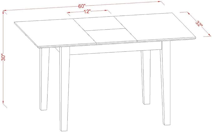 East West Furniture PSCL3-MAH-W 3 Piece Room Furniture Set Contains a Rectangle Wooden Table with Butterfly Leaf and 2 Kitchen Dining Chairs, 32x60 Inch - LeafyLoom