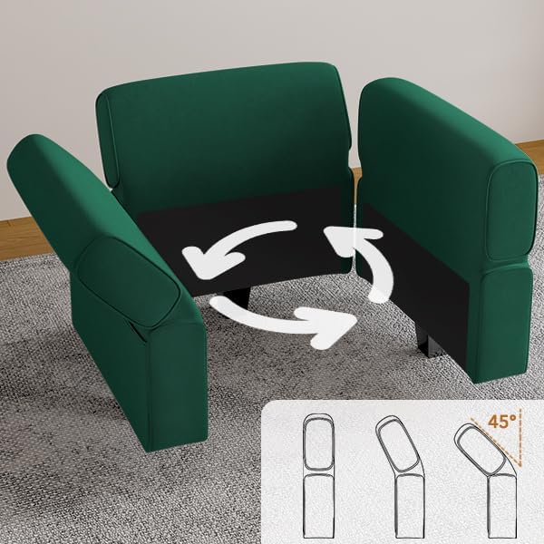 Modular Sectional Sofa, Convertible Sectional Couches for Living Room U Shaped Sectional Sofa Couch with Storage Ottoman, High Supportive 6 Seats Reversible Sectionals 113'' with Chaise, Green - LeafyLoom