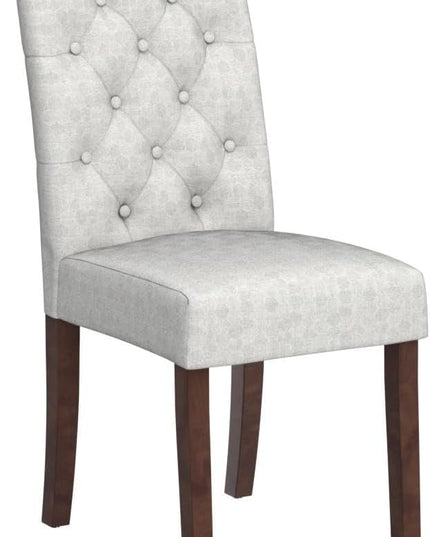 COLAMY Button Tufted Dining Chairs Set of 4, Parsons Upholstered Fabric Dining Room Chairs Kitchen Chairs with Wood Legs and Padded Seat, Honeycomb - LeafyLoom
