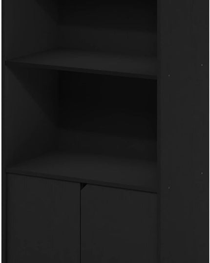 Furinno Jaya Kitchen Storage Shelf with Cabinet, Americano - LeafyLoom