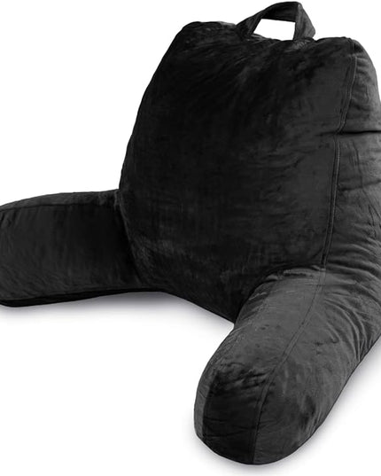 Milliard Reading Pillow with Shredded Memory Foam, Large Adult Backrest with Arms, Back Support for Sitting Up in Bed with Washable Cover (Sit up Pillow) - LeafyLoom