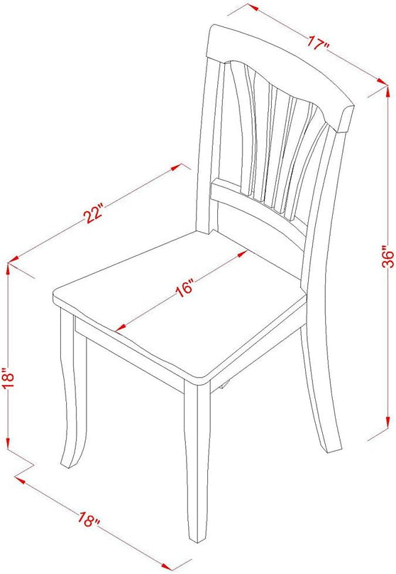 East West Furniture NOAV3-WHI-W 3 Piece Kitchen Table Set for Small Spaces Contains a Rectangle Dining Room Table with Butterfly Leaf and 2 Solid Wood Seat Chairs, 32x54 Inch, Buttermilk & Cherry - LeafyLoom