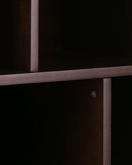 SIMPLIHOME Draper SOLID HARDWOOD 35 Inch Mid Century Modern Wide Bookcase and Storage Unit in Medium Auburn Brown, For the Living Room, Study Room and Office - LeafyLoom