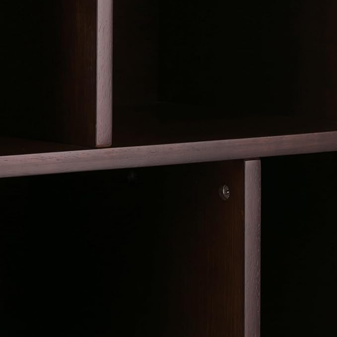 SIMPLIHOME Draper SOLID HARDWOOD 35 Inch Mid Century Modern Wide Bookcase and Storage Unit in Medium Auburn Brown, For the Living Room, Study Room and Office - LeafyLoom
