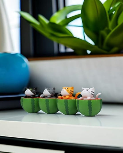 Cute and Compact Office Desk Decorations Cat in Eggshell Desk Ornament Shelf Decor Home Decor Bookshelf Decorative Objects Tabletop Decor - LeafyLoom