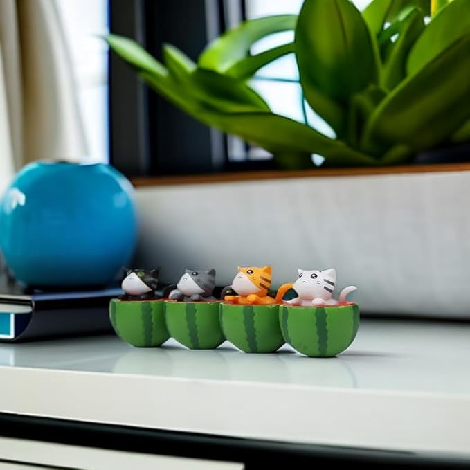 Cute and Compact Office Desk Decorations Cat in Eggshell Desk Ornament Shelf Decor Home Decor Bookshelf Decorative Objects Tabletop Decor - LeafyLoom