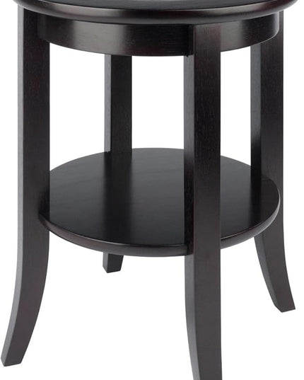 Winsome Genoa Rectangular Coffee Table with Glass Top and Shelf & Wood Genoa Occasional Table, Espresso - LeafyLoom