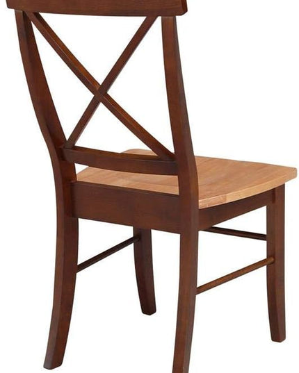 International Concepts Set of Two X-Back Dining Chair, Pecan - LeafyLoom