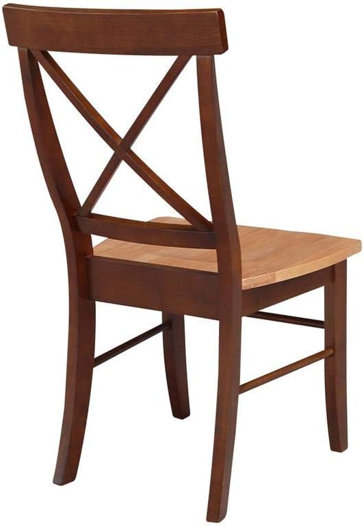 International Concepts Set of Two X-Back Dining Chair, Pecan - LeafyLoom