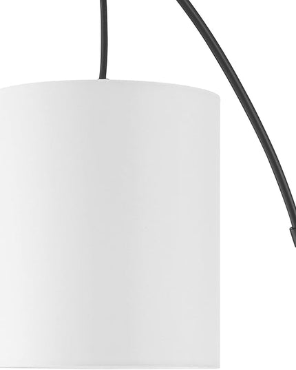 Globe Electric 65913 79" 3-Light Floor Lamp, Matte Black, White Linen Shade, in-Line On/Off Foot Switch - LeafyLoom