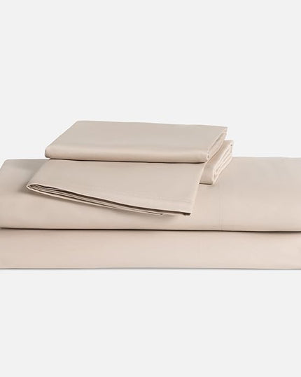 Broklinen Luxury Sateen 4 Piece Sheet Set - 100% Cotton, California King Size in Pebble Grey - 1 Fitted Sheet, 1 Flat Sheet, 2 Pillowcases | Best Luxury Sheets - LeafyLoom