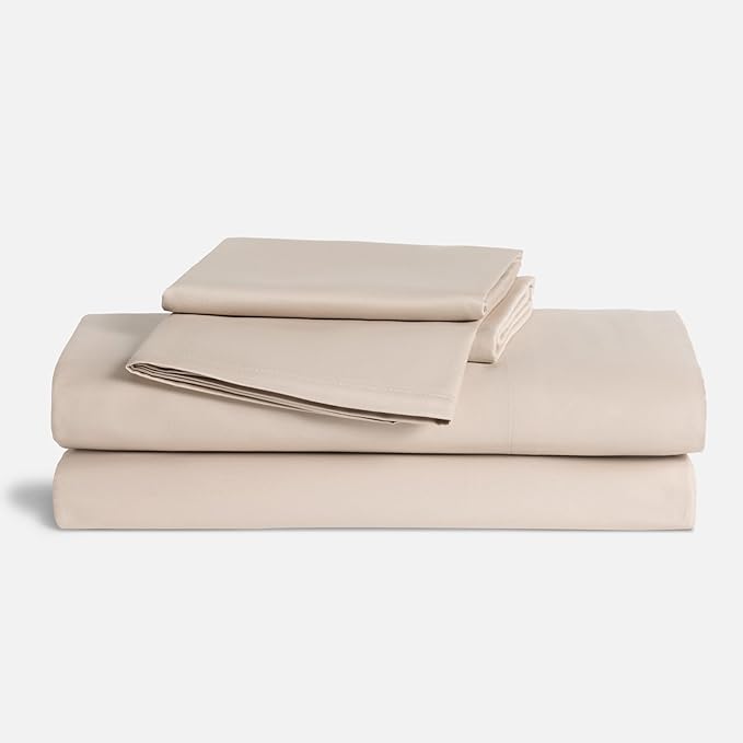 Broklinen Luxury Sateen 4 Piece Sheet Set - 100% Cotton, California King Size in Pebble Grey - 1 Fitted Sheet, 1 Flat Sheet, 2 Pillowcases | Best Luxury Sheets - LeafyLoom