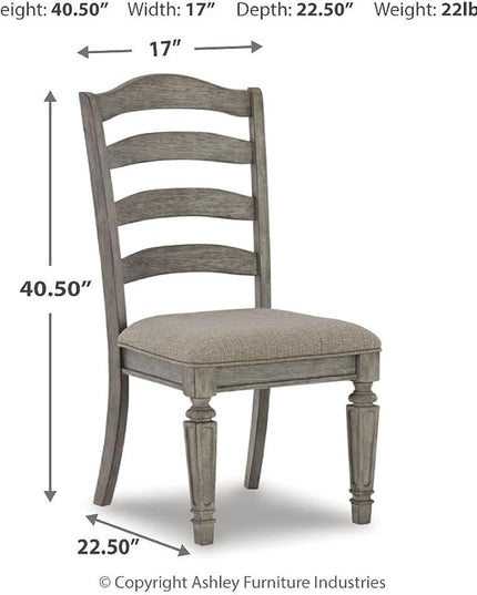 Signature Design by Ashley Lodenbay Classic Farmhouse Weathered Dining Chair, Set of 2, Antique Gray - LeafyLoom