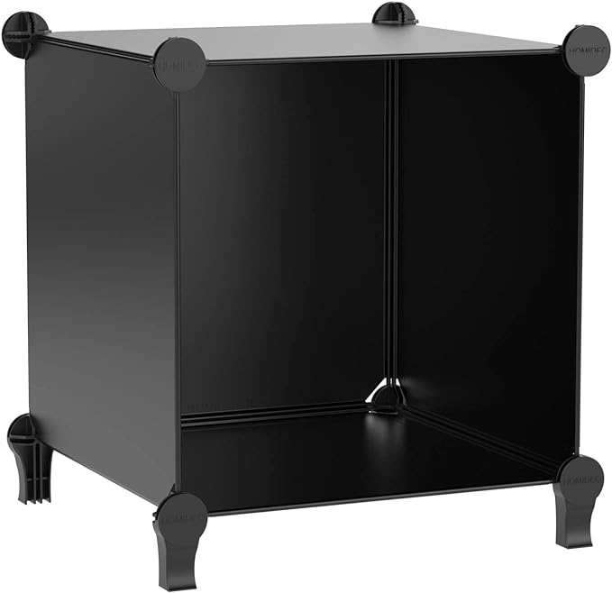 HOMIDEC 20-Cube Black Cube Storage Organizer, Modular Storage Shelf with Hammer, Cube Storage Bin Cabinet Closet Bookshelf for Living Room, Bedroom, Office, Each Cube Size 11.8 x 11.8 inch - LeafyLoom